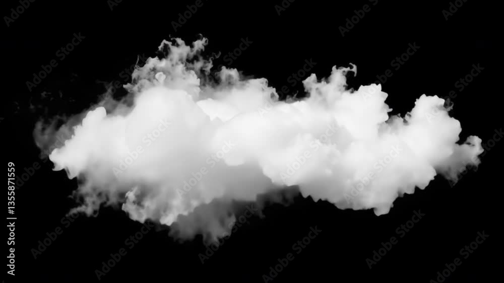 Fluffy cloud on navy background animation isolated asset, transparent 4K video, alpha channel, ProRes 4444 Fluffy cloud on navy background animation isolated asset, transparent 4K video, alpha channel, ProRes 4444