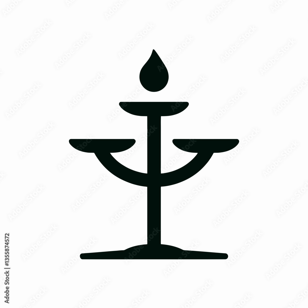 very simple flat and minimalist Candle Stick silhouette in black on a white background very simple flat and minimalist Candle Stick silhouette in black on a white background