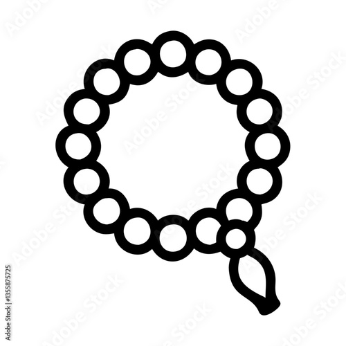 Meditation Beads Icon in Minimalist Style  