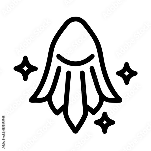 Mystic Veil Abstract Icon with Sparkles  