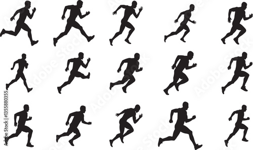 Set of Runners Silhouette
