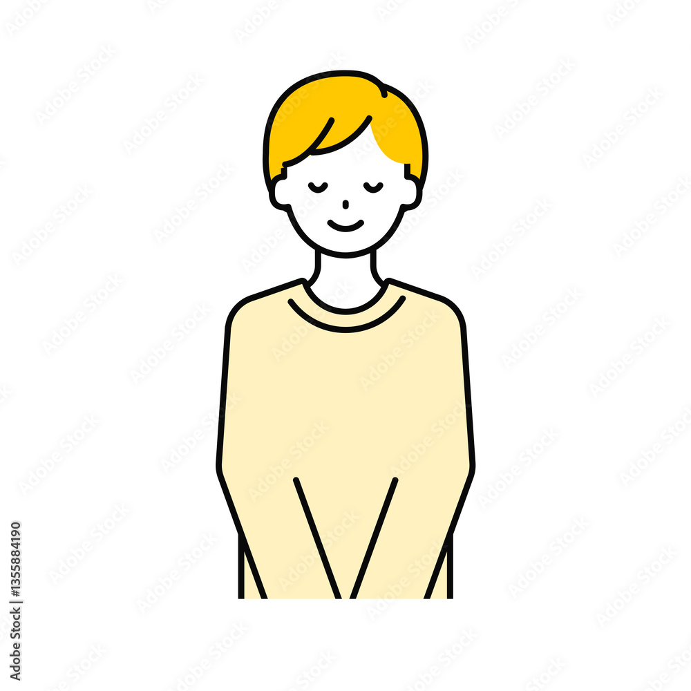 上半身のポーズ_シンプルな大人の男性18