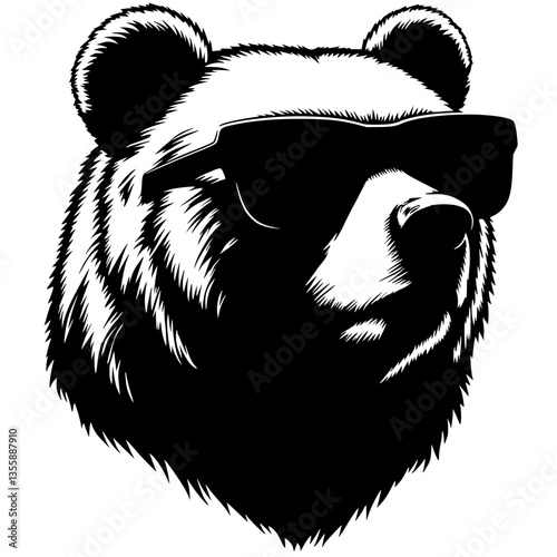 Hype bear portrait silhouette