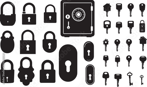 Variety of Lock and Key Silhouettes