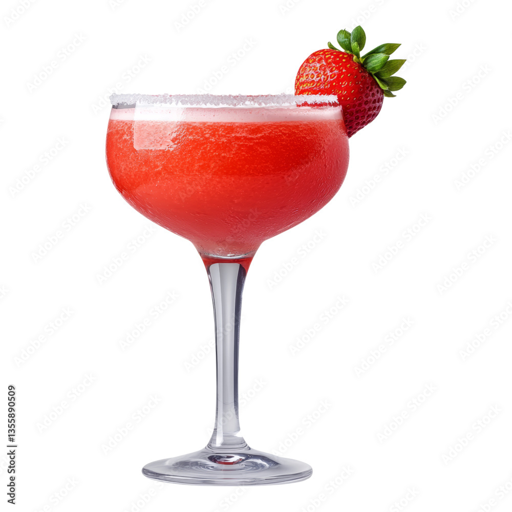 Refreshing Strawberry Cocktail in Elegant Glassware Refreshing Strawberry Cocktail in Elegant Glassware