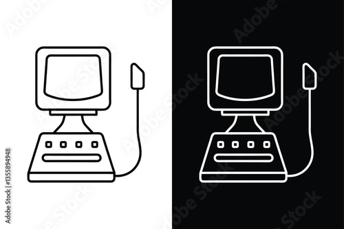 Ultrasound Device Vector. High-Quality Outline & Filled Icon Set