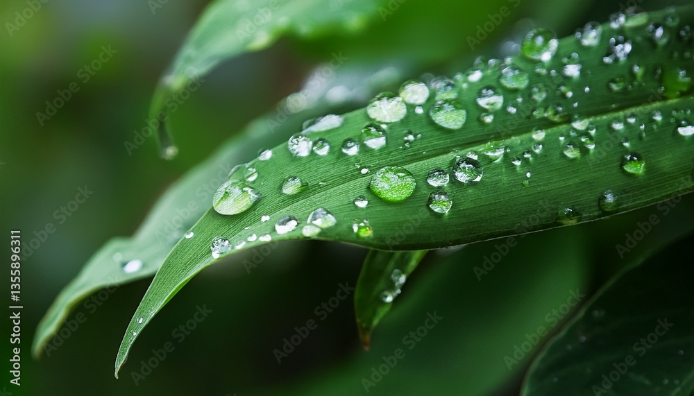 raindrops on lush green leaves nature close up raindrops on lush green leaves nature close up