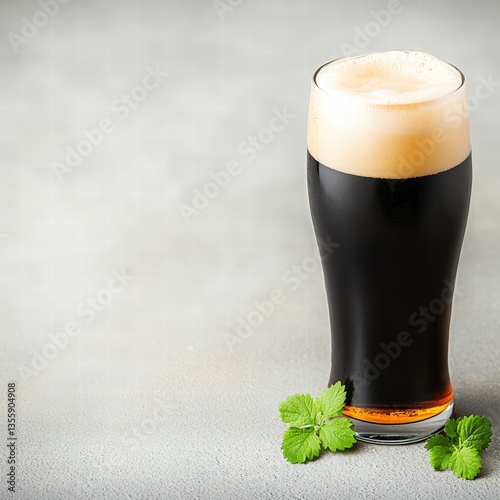 A captivating glass of beer showcasing its golden color and frothy head in a simple yet elegant display
