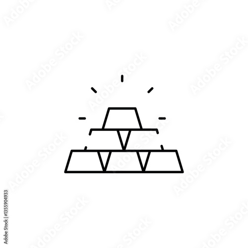 Ingots icon design with white background stock illustration