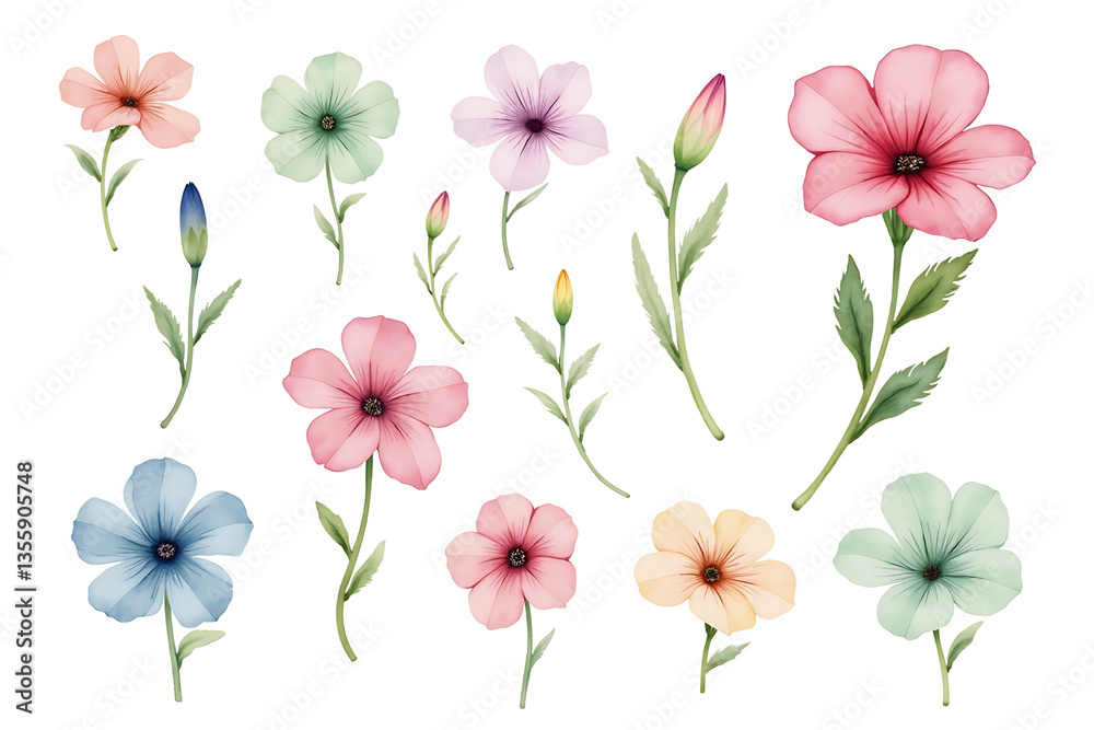 Fototapeta premium set of flowers