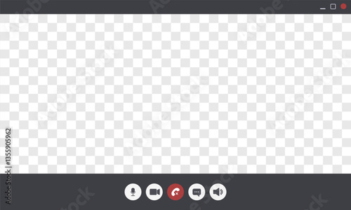 Videocall Interface. Online business webinar chat. User video call window. Virtual meeting space. Application for communication. Flat Vector illustration.