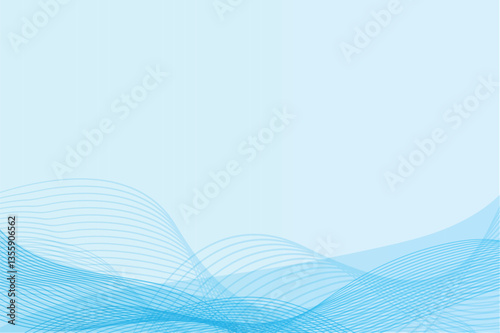 Abstract blue wavy glowing lines on a blue background.