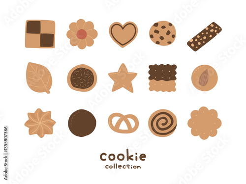 いろいろなクッキーのアイコンのセット