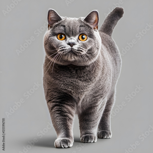british kitten on white background