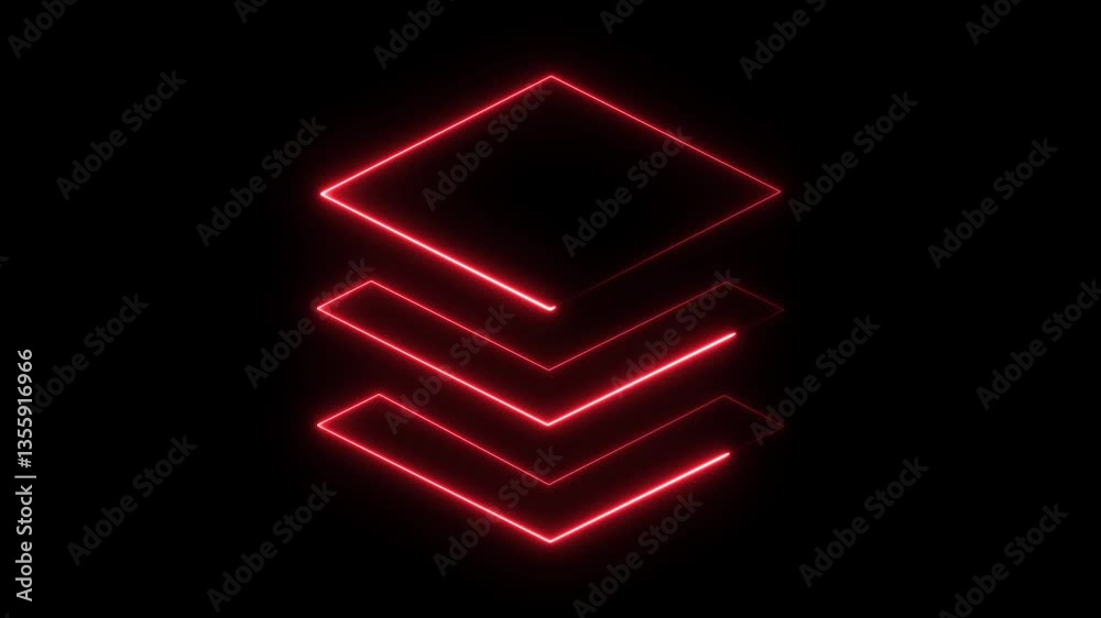 Map layer icon with glowing neon effect, GPS symbol, 4K seamless animation Map layer icon with glowing neon effect, GPS symbol, 4K seamless animation