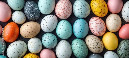 Wallpaper Mural Easter Eggs Colorful Collection Dark Background.. Torontodigital.ca