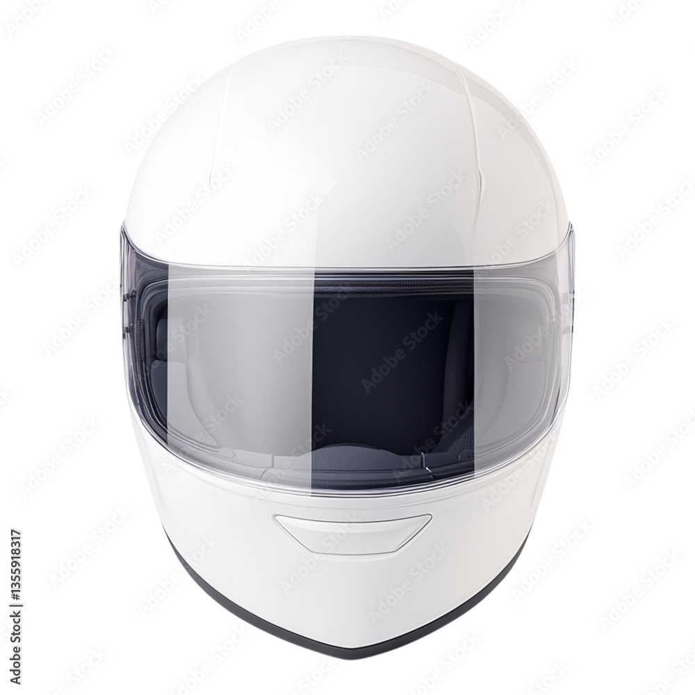 Fototapeta premium White Helmets for Safety in Sports and Racing Environments