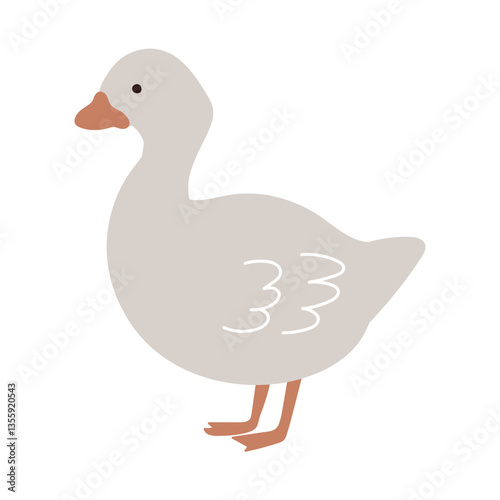 横向きのアヒルの手描きイラスト