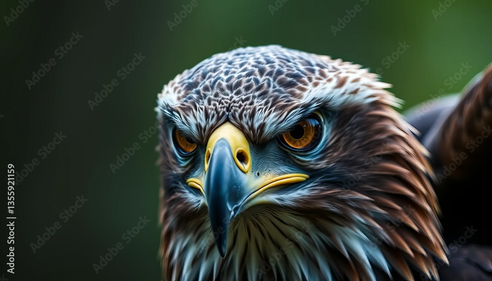 Obraz premium Close-up of a fierce golden eagle with piercing eyes and striking feathers.