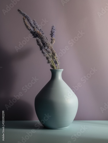 Obraz na płótnie Light-drenched vase with dried lavender w salonie