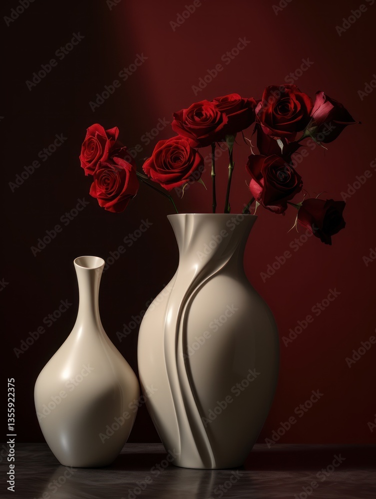 Elegant Vase with Red Roses