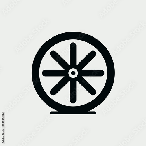  very simple flat and minimalist Cartwheel silhouette in black on a white background