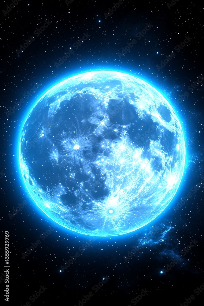 Obraz premium Blue Moon in Space