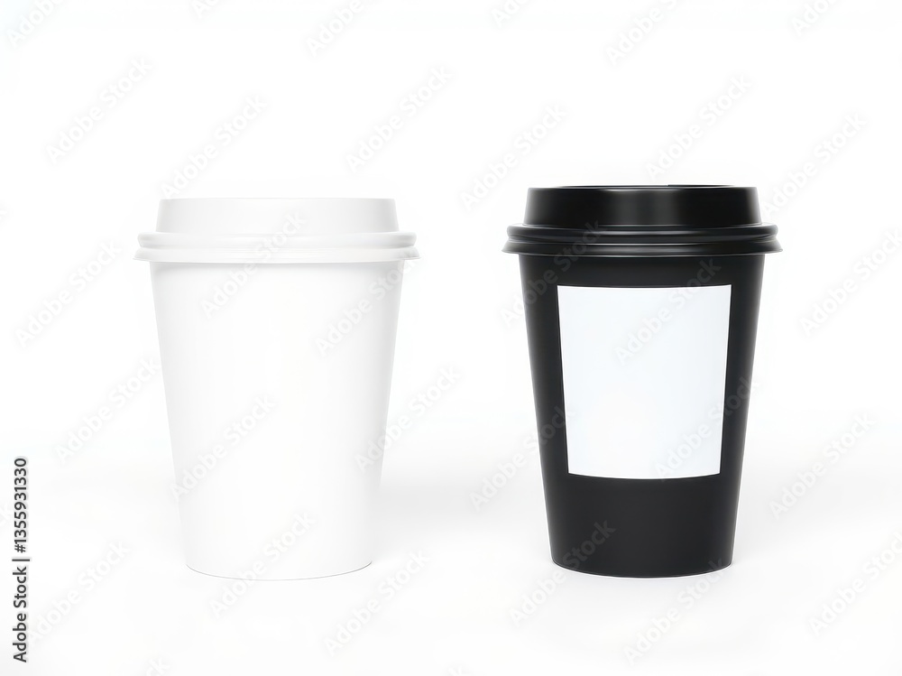 Two Takeaway Coffee Cups Mockup Two Takeaway Coffee Cups Mockup