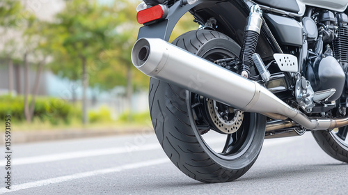 Motorcycle's Rear Profile o...