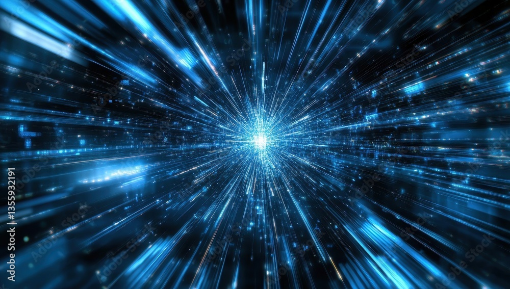 Naklejka premium Abstract Digital Technology Speed Tunnel