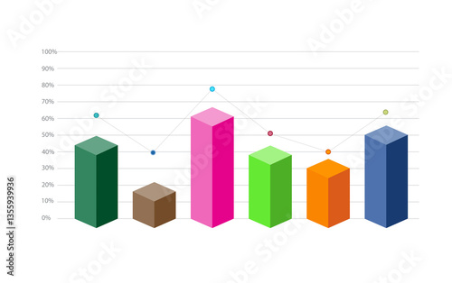 Line chart graph, business growth, financial chart