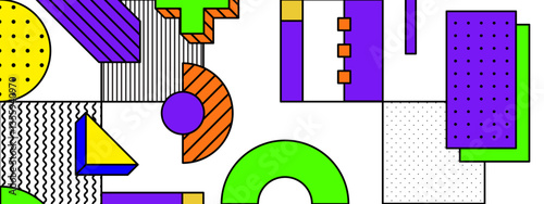 colorful vibrant geometric design featuring shapes patterns evoking energy and creativity vector illustration