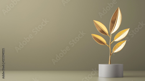 Golden Plant Decor: A prist...