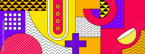 colorful abstract geometric artwork in a modern and vibrant design vector illustration