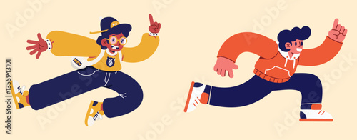 Active Lifestyle Cartoon Characters