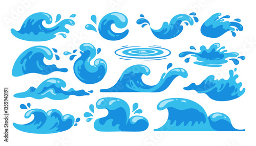 Dynamic Ocean Wave Illustrations vol.2