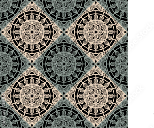Pattern with crochet granny square wallpaper handmade decorative art design print	
