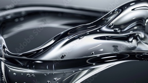 Wallpaper Mural Abstract Liquid Design: A Fluid Flow of Silver Torontodigital.ca