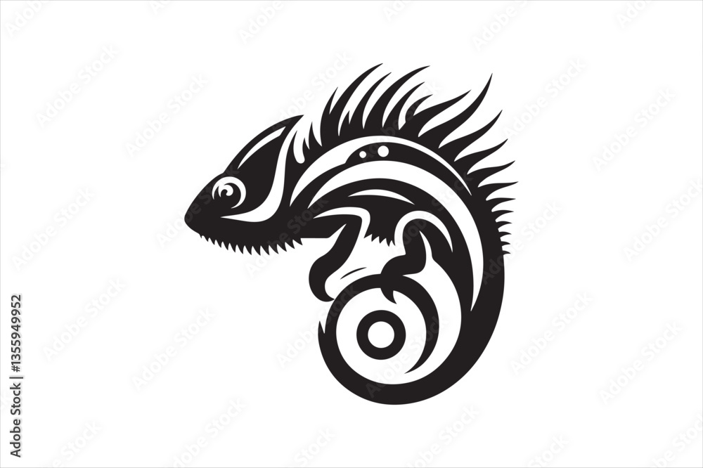Modern Chameleon Silhouette for Icon and Branding Modern Chameleon Silhouette for Icon and Branding