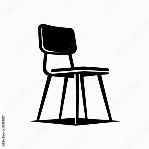 Chair Leg silhouette in black on a white background