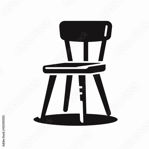Chair Leg silhouette in black on a white background