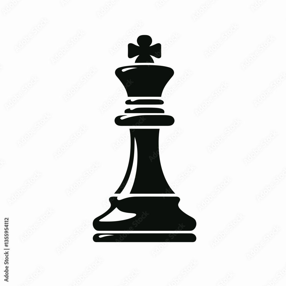 Chess King silhouette in black on a white background Chess King silhouette in black on a white background