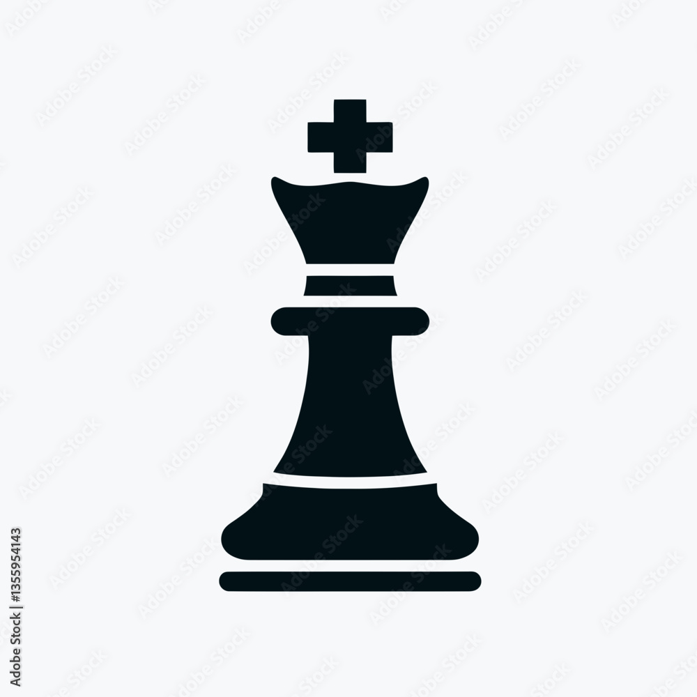 Chess King silhouette in black on a white background Chess King silhouette in black on a white background