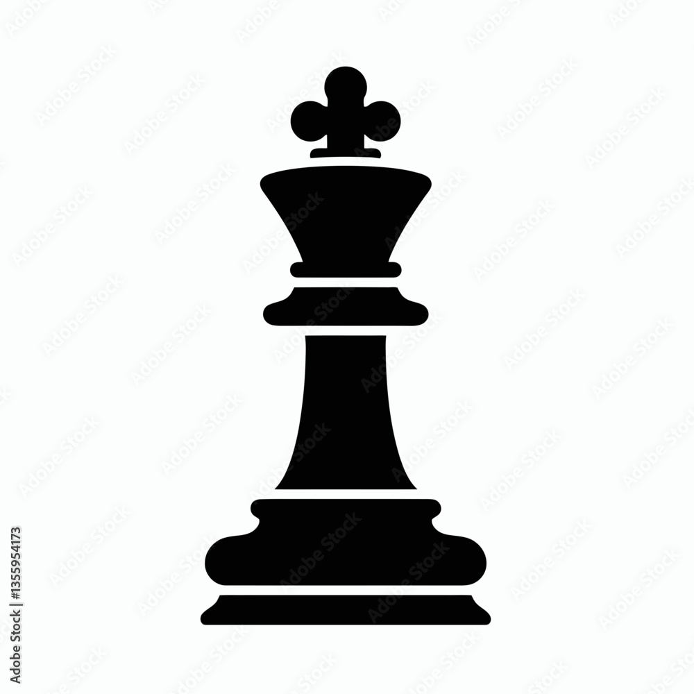 Chess King silhouette in black on a white background Chess King silhouette in black on a white background