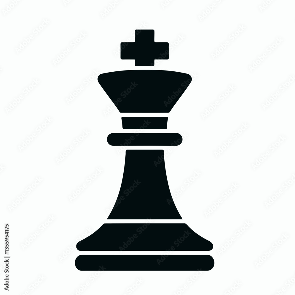Chess King silhouette in black on a white background Chess King silhouette in black on a white background