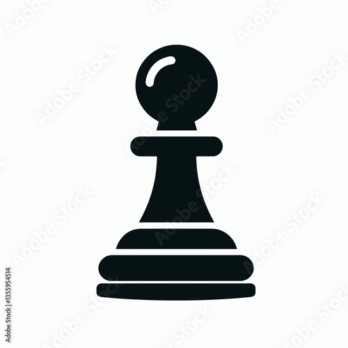 Chess Pawn silhouette in black on a white background