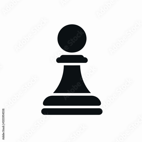 Chess Pawn silhouette in black on a white background