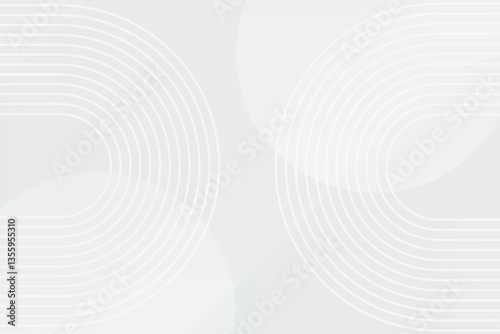 Abstract geometric white and gray Background with circle shape.