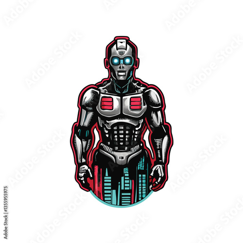 Generate a hyperrealistic image of a sleek, chrome robot with expressive LED eyes and a subtly smiling mouth, showcasing advanced design.