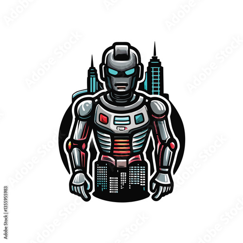 Generate a hyperrealistic image of a sleek, chrome robot with expressive LED eyes and a subtly smiling mouth, showcasing advanced robotics design.